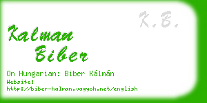 kalman biber business card