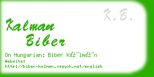 kalman biber business card